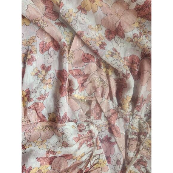 NWT Veronica Beard Floral Short Sleeve Ruffle Mick Maxi Dress Sz 2 Melon #2J421 - Picture 12 of 14